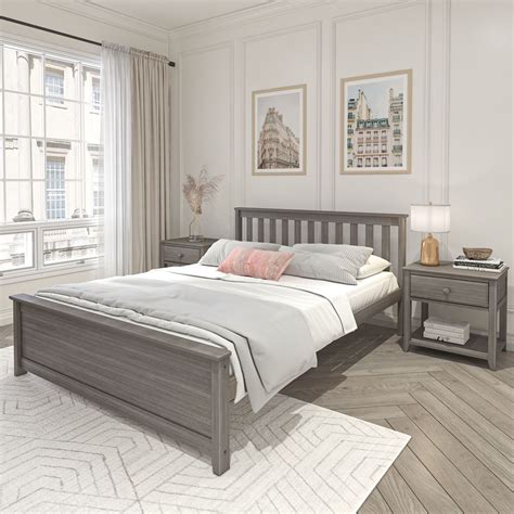 queen box bed frame wood with metal bars|plank and beam queen bed.